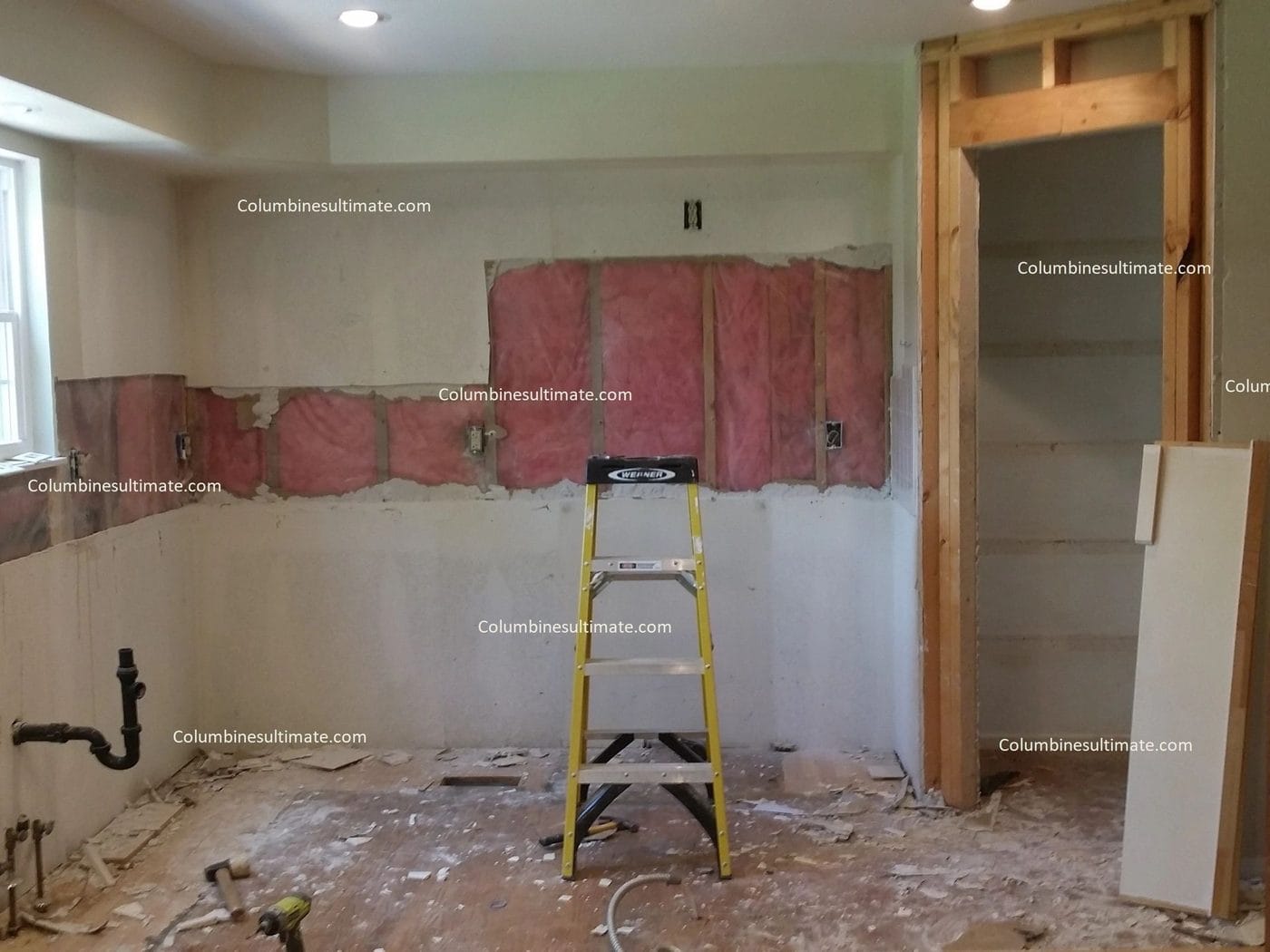 Patched and taped, waiting on paint and cabinets
